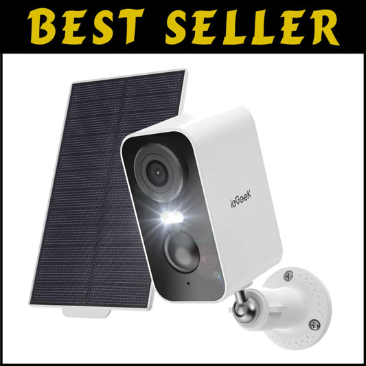 2K Wireless Solar Security Camera with Color Night Vision & Motion Alerts