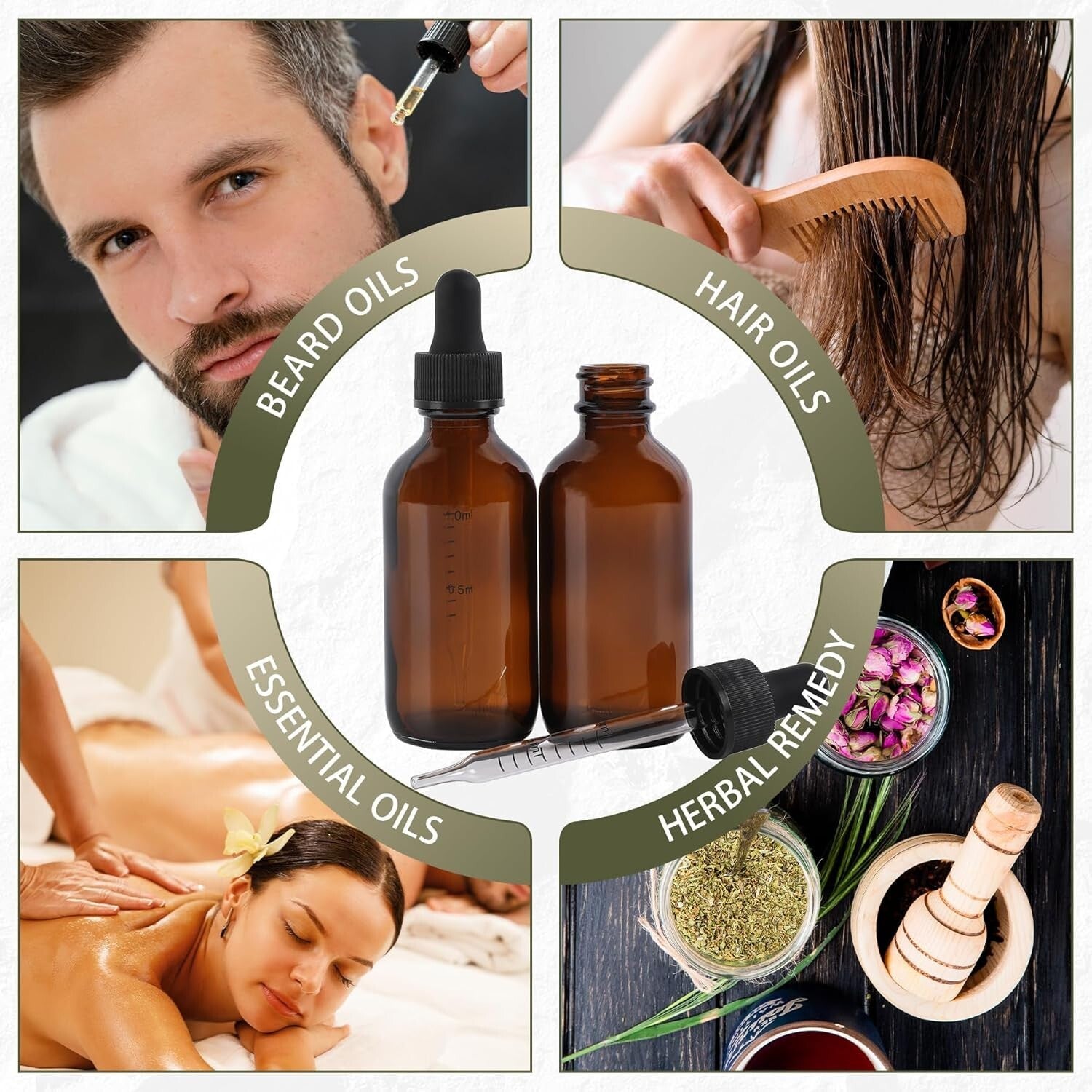 48 Pack of 2oz Amber Glass Bottles with Precise Droppers - Multi-Purpose Use