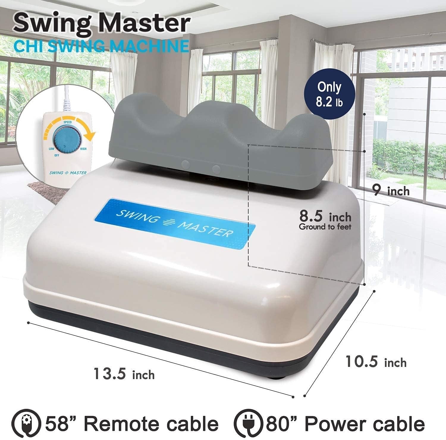 Compact Swing Master Chi Machine - Gentle Muscle Stimulation with Remote Control
