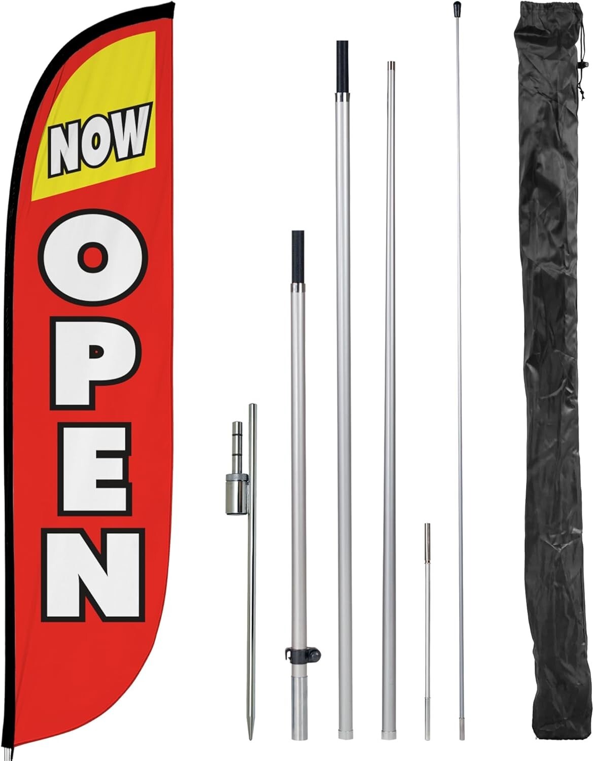 12ft Feather Flag Kit - Bright Red & Yellow Outdoor Business Promotion Banner