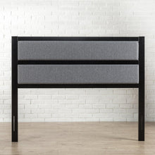 Load image into Gallery viewer, Elegant Queen Grey Upholstered Metal Headboard – Easy Assembly with Style