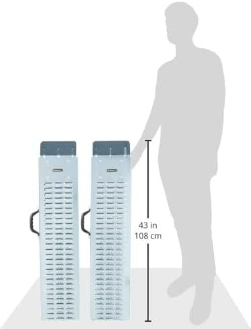 Set of 2 Steel Vehicle Loading Ramps - 1200 lbs Capacity for Pickup & Trailers