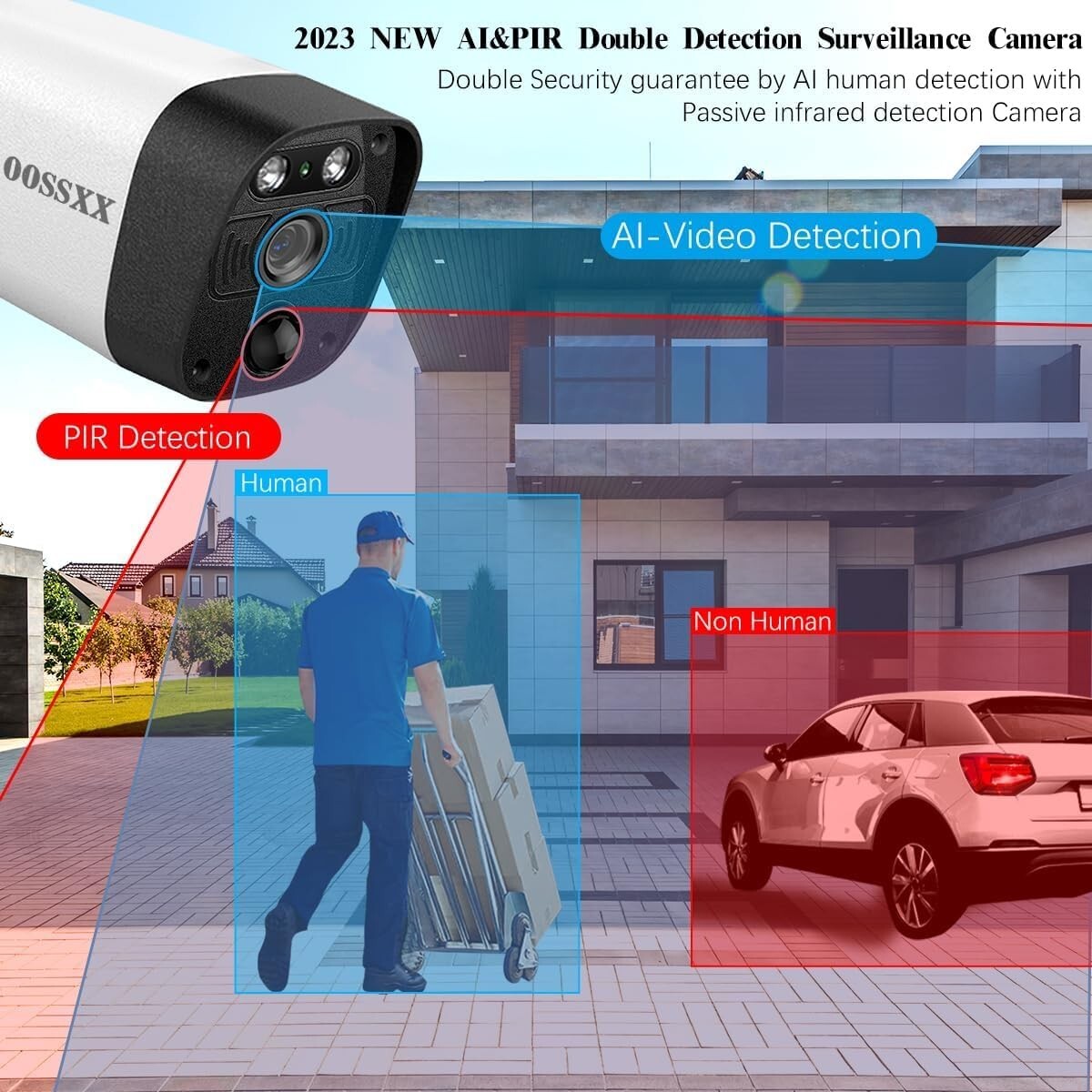 5MP 2.7K Outdoor Security Camera with Night Vision - AI Detection & 4TB Storage