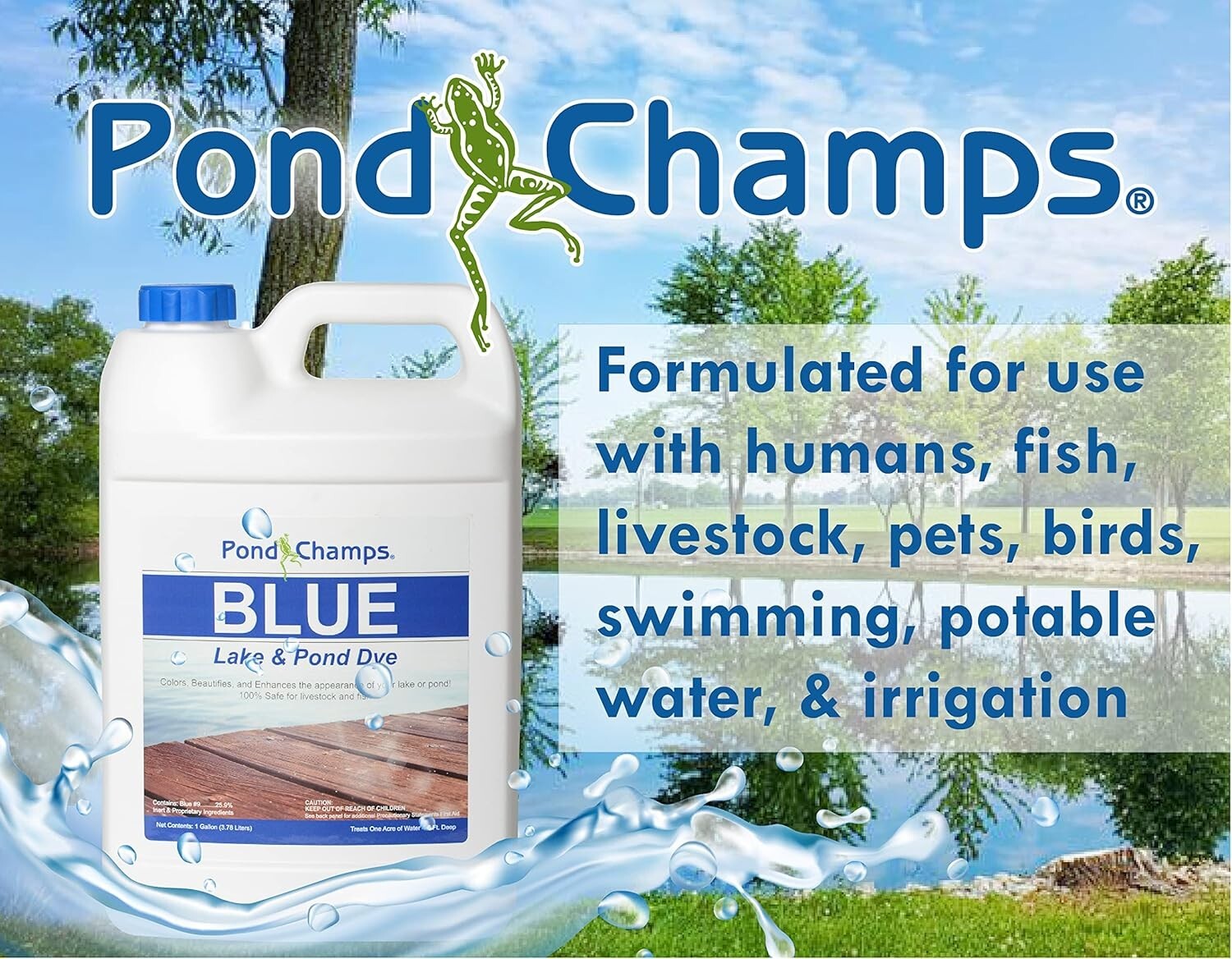 Royal Blue Pond Dye - 4 Gallon Value Pack for Healthy Fish and Vibrant Waters