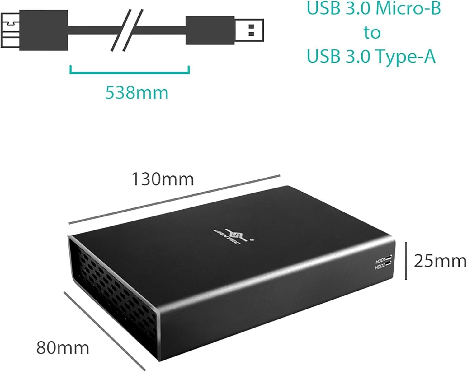 Compact Nexstar GX Dual 2.5" SATA RAID Enclosure - Ultra-Fast 5000Mbps Transfer