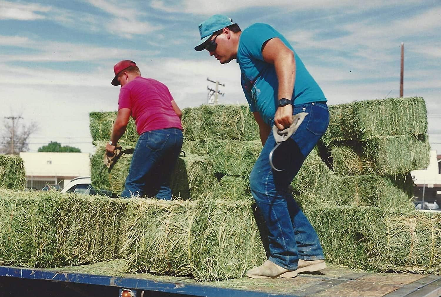 Efficient 9-Inch Hay Bale Hooks Set with Long Leather Guards – Farmer's Choice