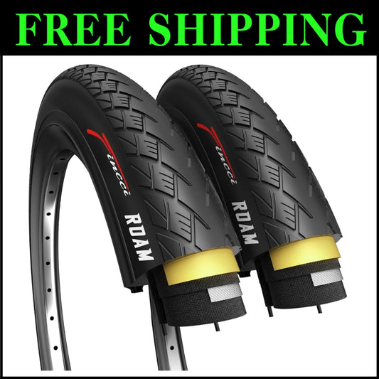 Durable Foldable 700x35c Tires for Electric, Mountain & Hybrid Bikes - Set of 2