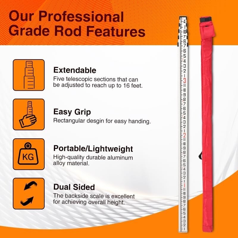 Durable 16-Foot Aluminum Fishing Rod - Perfect for Precision with Carrying Bag