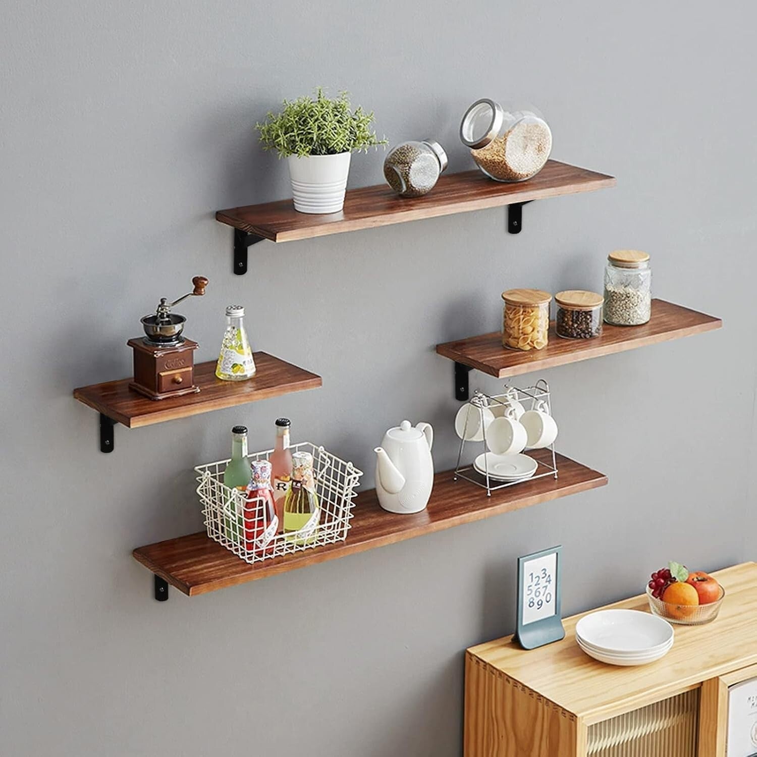 Durable Black Steel Shelf Brackets, 10-Pack 12" x 8" Heavy Duty 600 lb Support