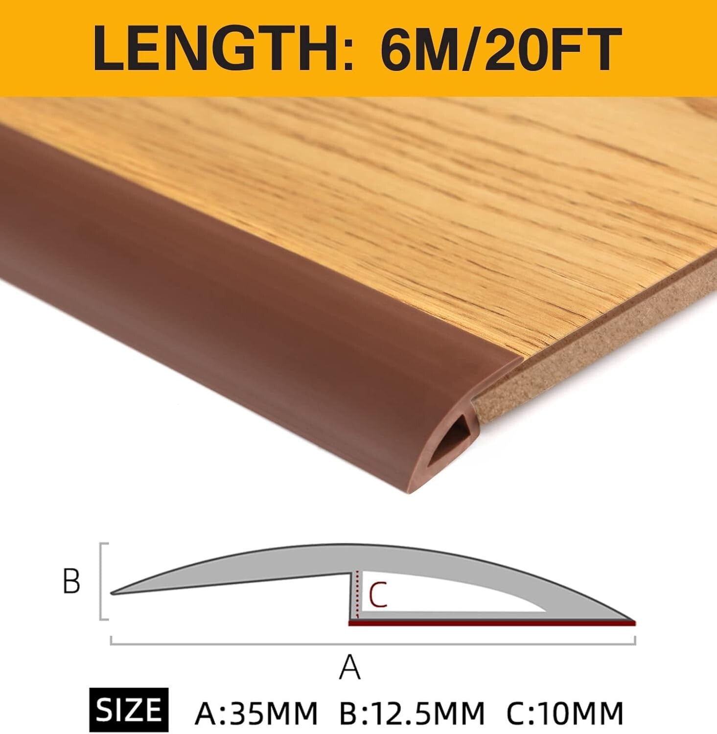 Easy Install 20FT Self-Adhesive Floor Transition Strip for Engaging Interiors