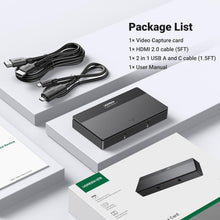 Load image into Gallery viewer, 4K Video Capture Card - 1080P 60FPS USB/Type-C HDMI for Gaming &amp; Streaming