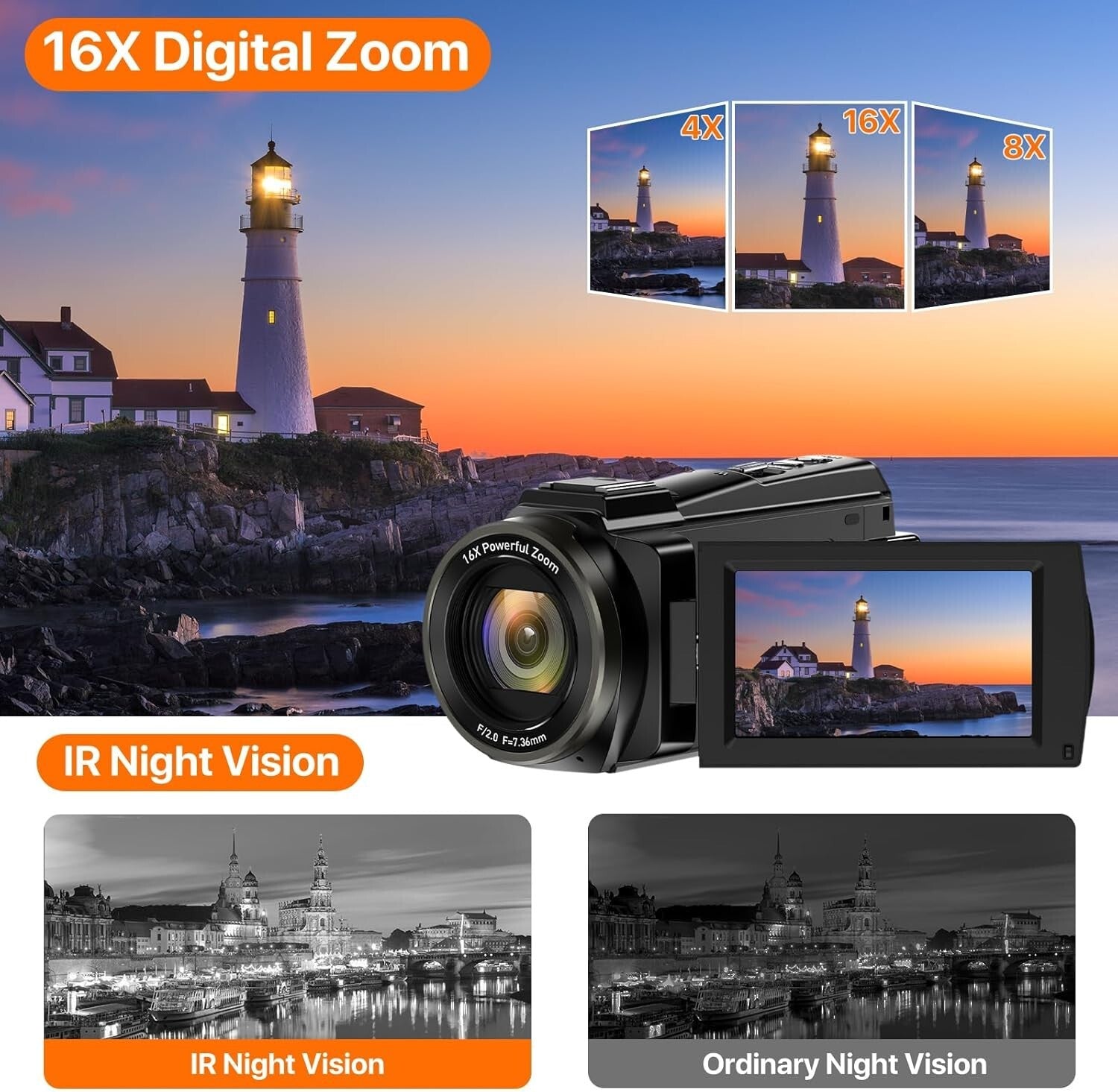 Ultra Full HD 5K Camera with 48MP, Anti-Shake & Remote - Ideal for YouTube