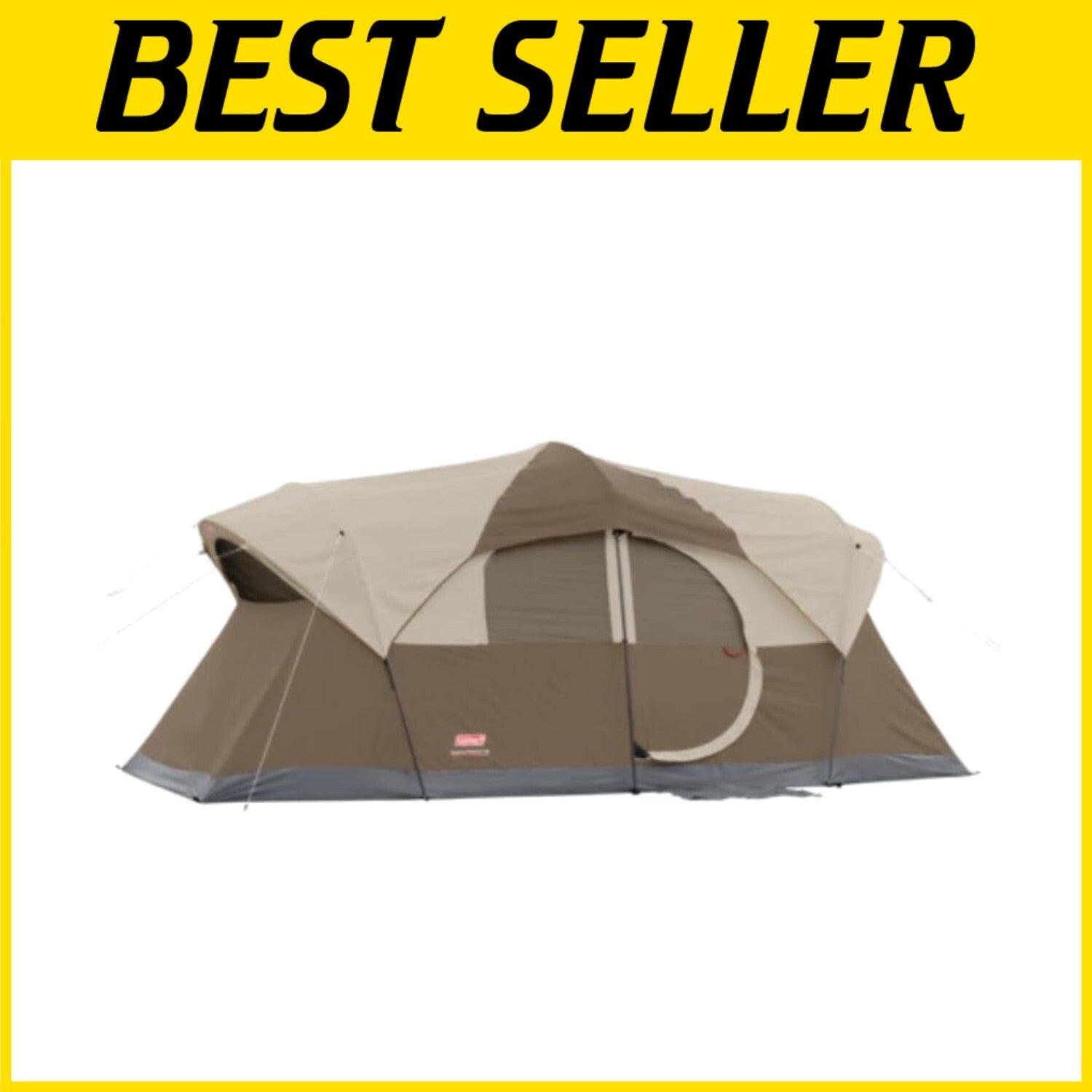 All-Season 10-Person Tent with Rainfly and Room Divider for Family Comfort