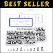 Load image into Gallery viewer, Durable Metric &amp; SAE Rivet Nut Kit - 380pcs with Labelled Storage for Easy Use