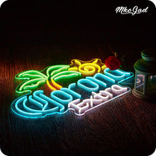 Load image into Gallery viewer, Stylish 24" Beer Neon Sign - Ice Blue Acrylic Light with Dimmer &amp; Chain