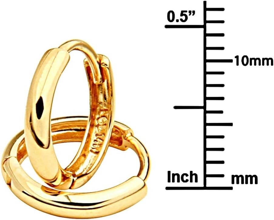 Classic 14K Yellow/White Gold Huggie Earrings - 8x8 mm for All Occasions