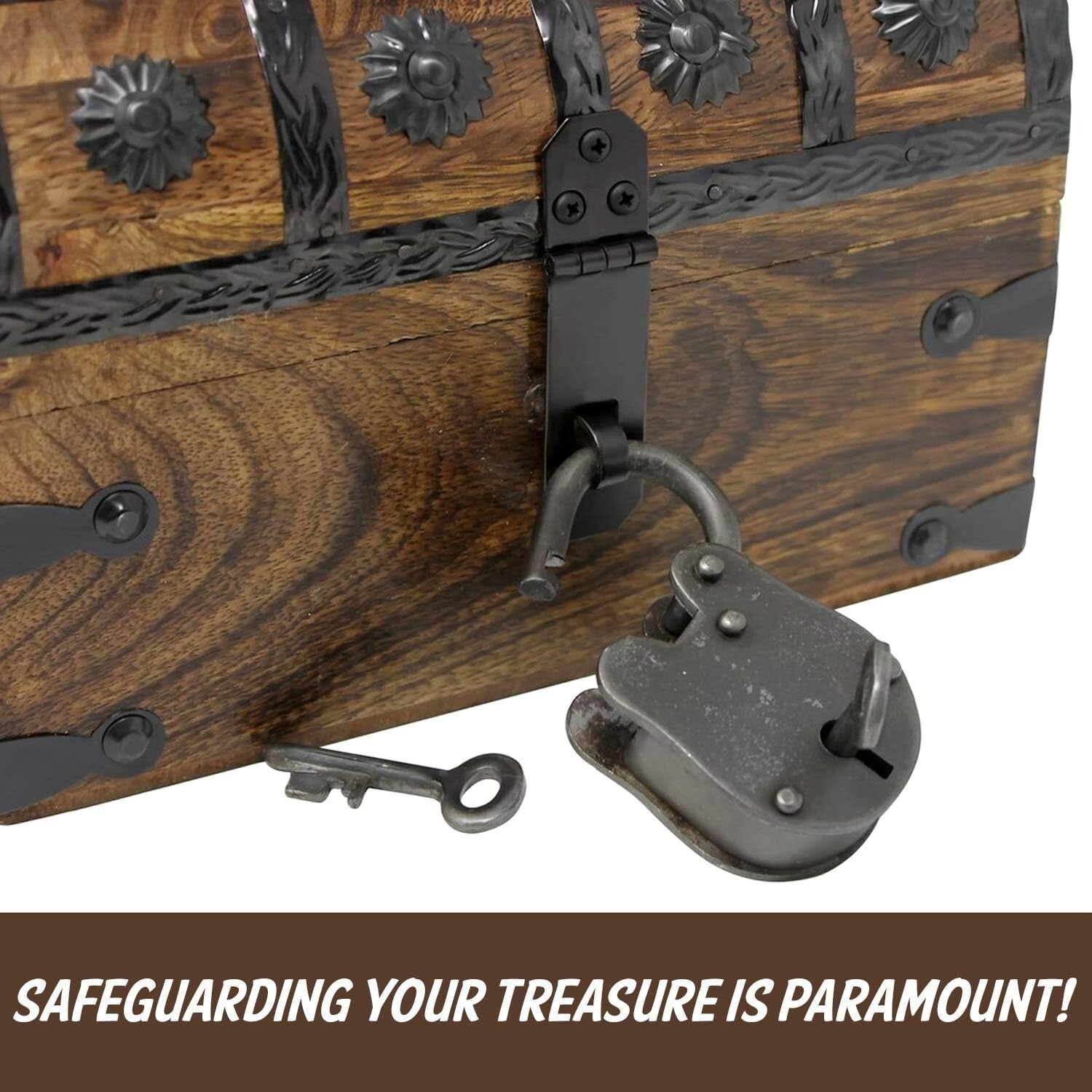 Decorative Pirate Chest with Skeleton Key - Ideal for Imaginative Play & Storage