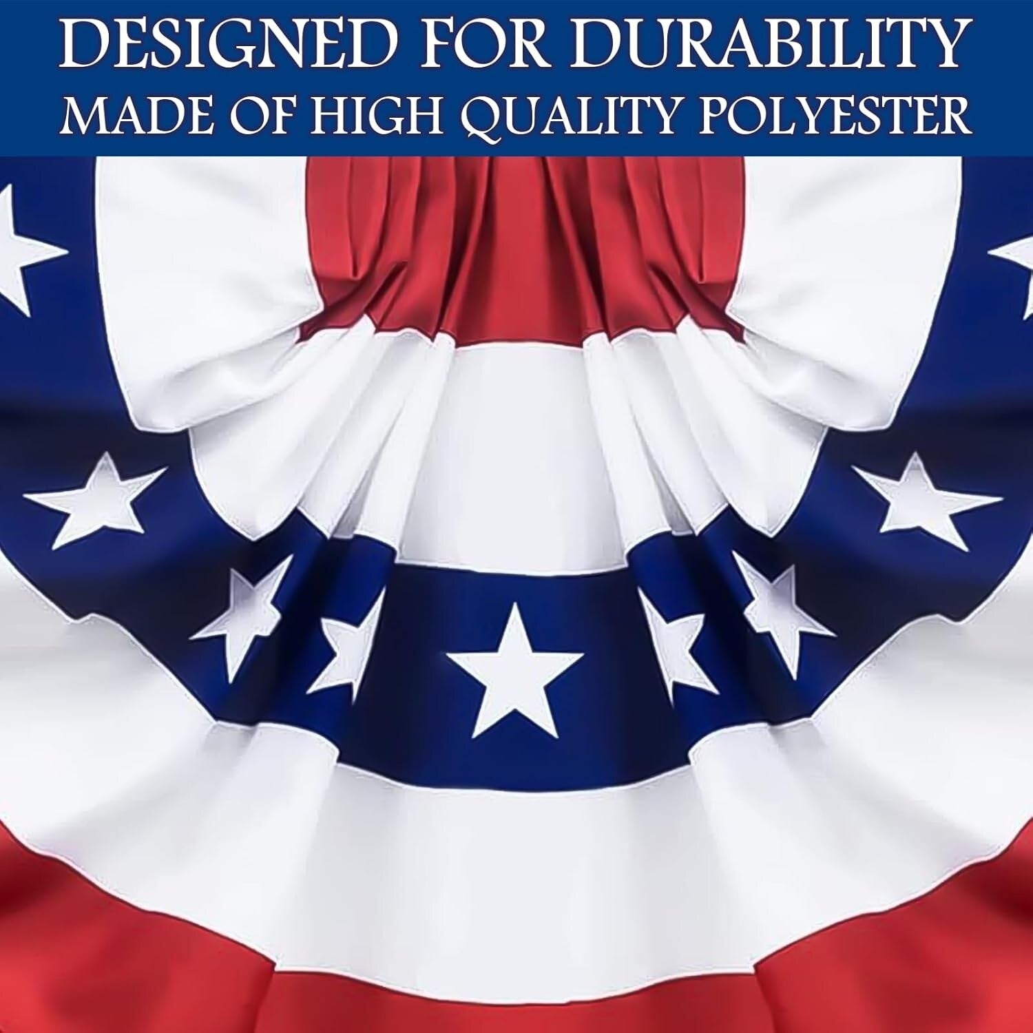 6 Pack Pleated American Flag Bunting 3x6 Feet - Perfect for 4th of July Decor