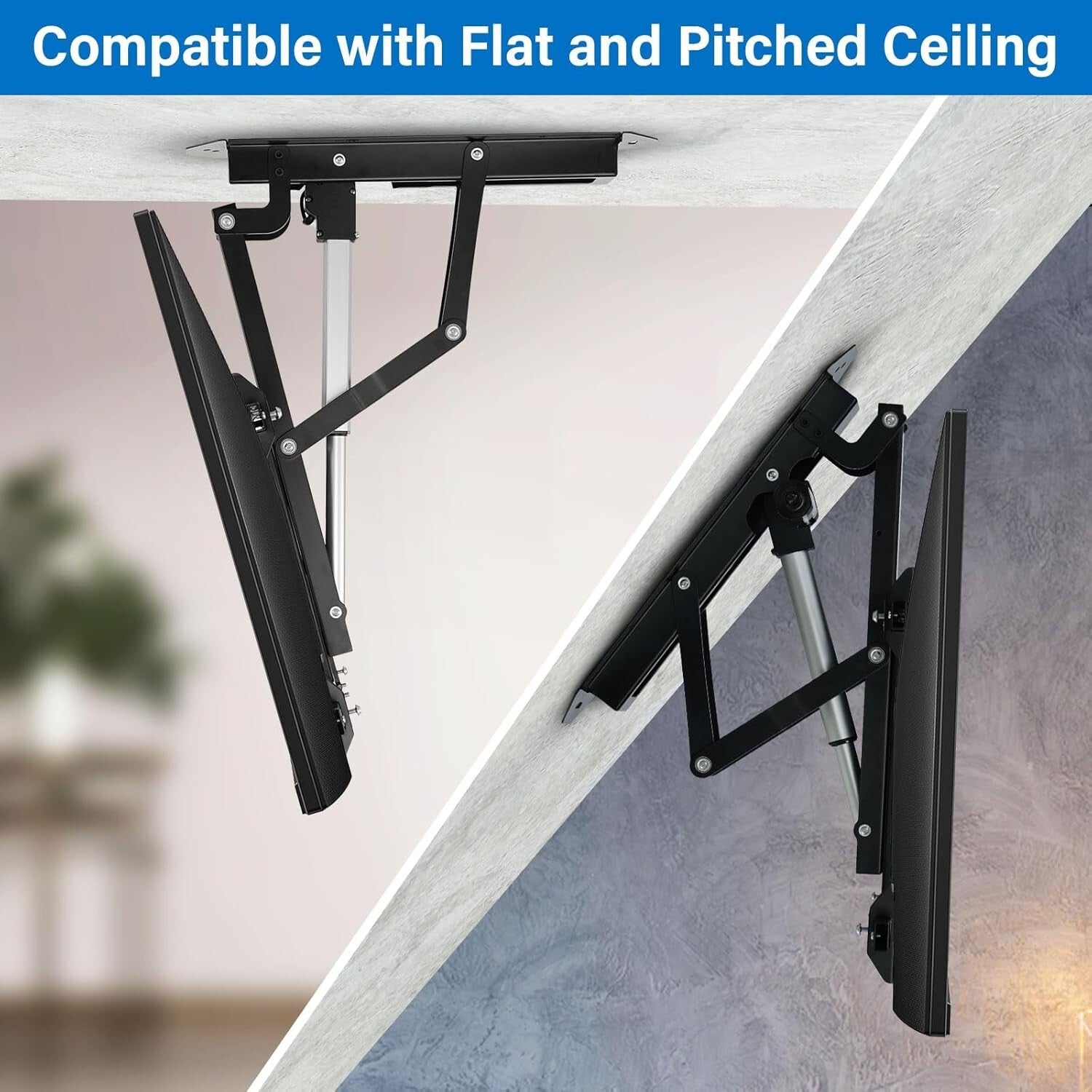 Electric Adjustable Ceiling TV Mount for 32-70 Inch TVs - Remote Control & Sp...