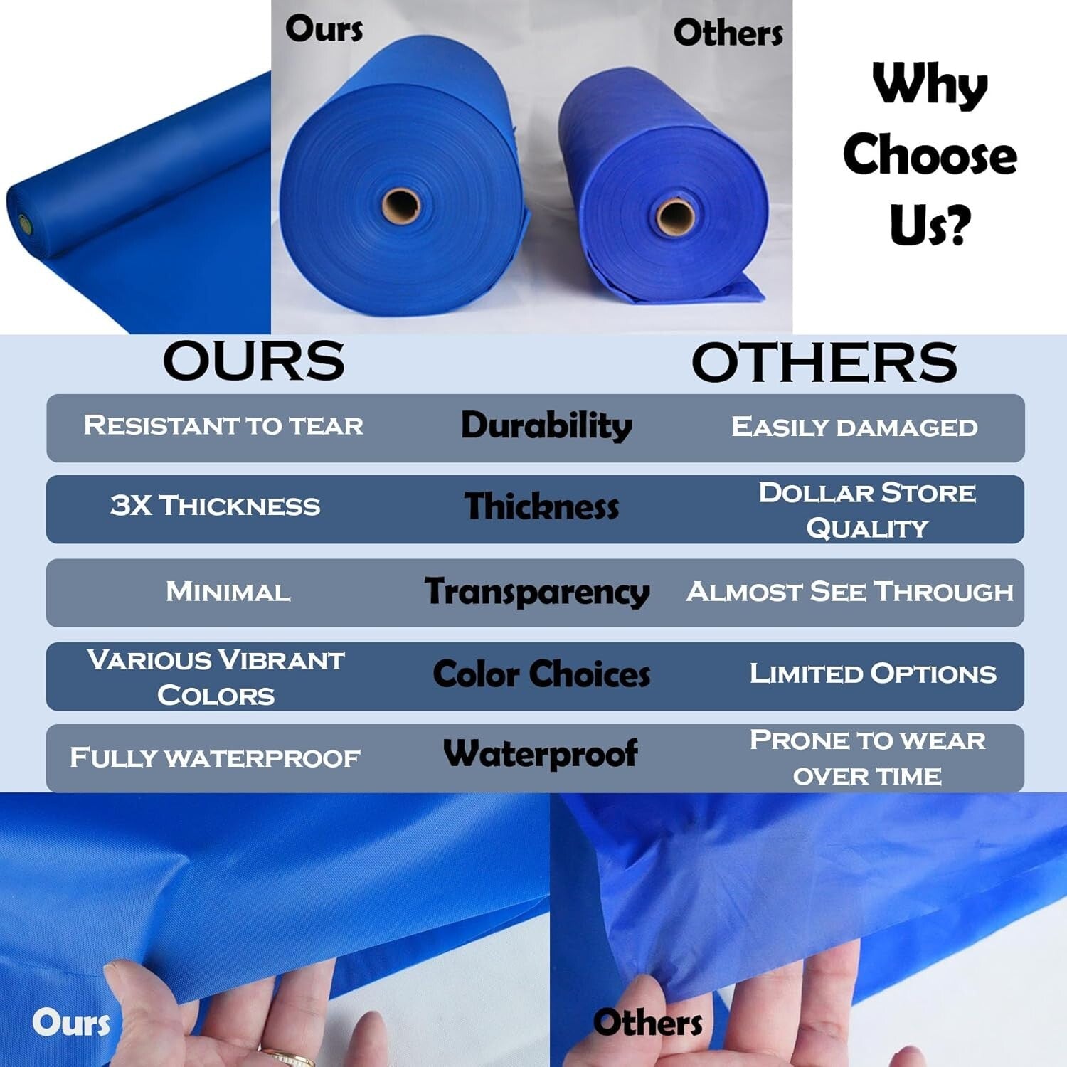 Elegant Light Pink 40'' x 300ft Disposable Tablecloth Roll for All-Season Events