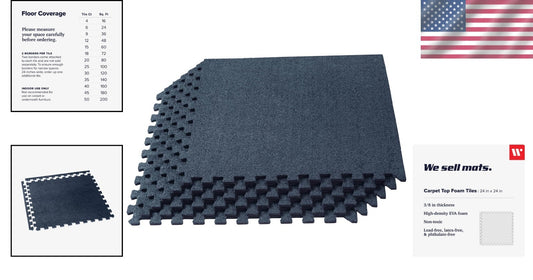 Durable Interlocking Foam Carpet Tiles - 25 Padded Squares for Comfort & Safety