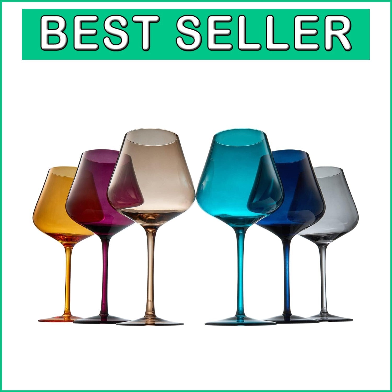 Charming Jewel Crystal Wine Glass Set of 6 - Ideal for Dinner and Gatherings