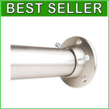 Load image into Gallery viewer, Stylish 1.5" Satin Nickel Closet Rod with Easy Installation, 28-48" Adjustable