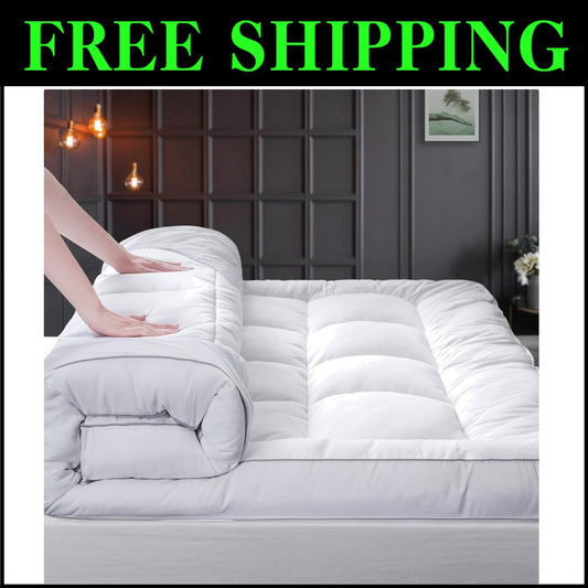 Extra Thick Queen Mattress Topper - 1300 GSM Down Alternative for Comfort