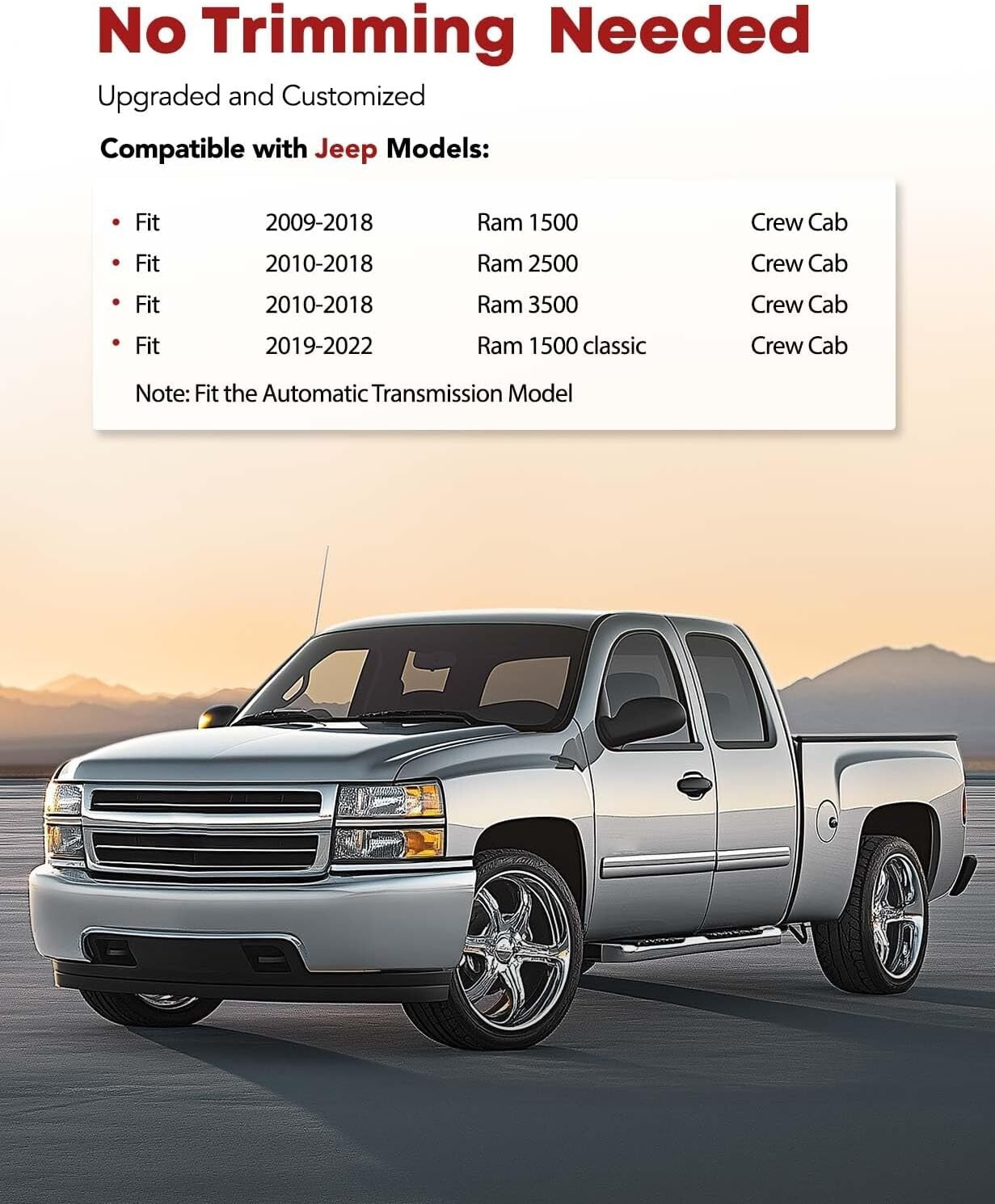 Durable Waterproof Floor Mats for 2009-2022 Ram Trucks - Full Interior Coverage