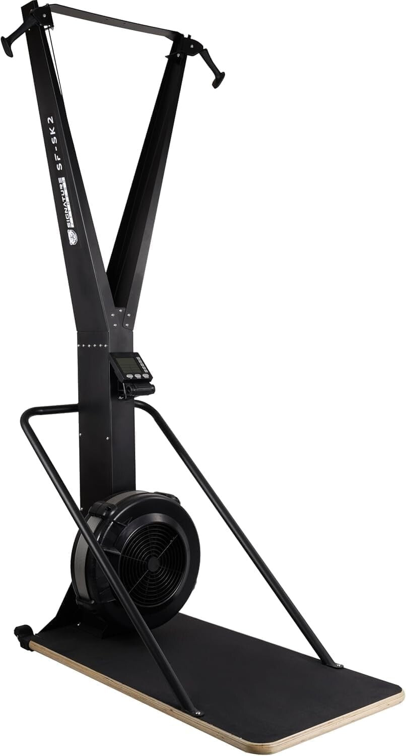 Adjustable 10-Speed Ski Training Machine with Ergonomic Handles and Display