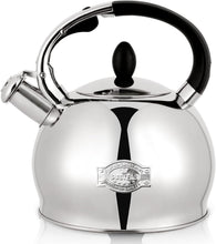 Load image into Gallery viewer, Elegant 2.64 Qt Whistling Stove Top Kettle with Anti-Scald Mitt for Safe Pouring