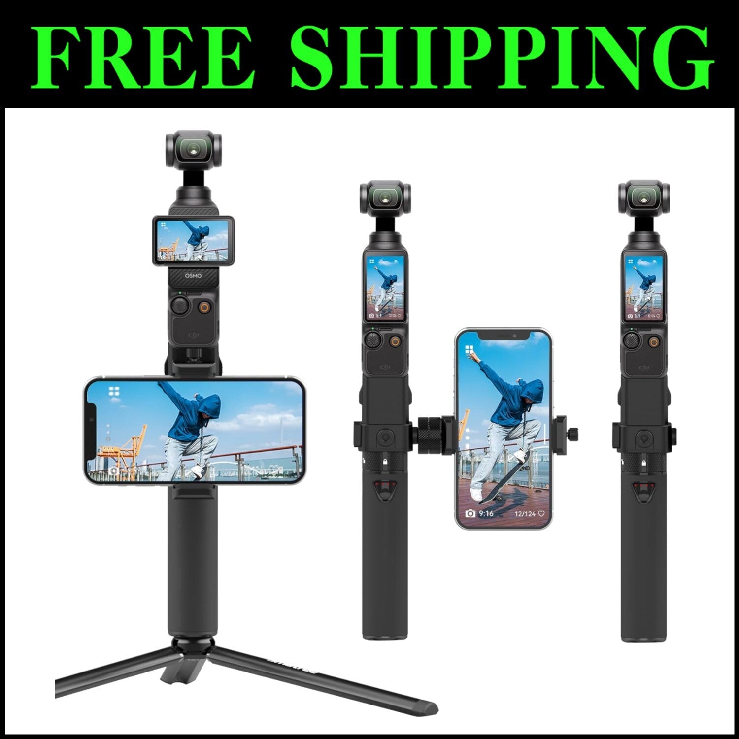 Complete Charging Kit for DJI Osmo Pocket 3 - Power Bank and Phone Holder Set