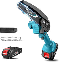 Load image into Gallery viewer, Lightweight Handheld Chainsaw - 21W Battery-Powered for Quick Wood Cutting