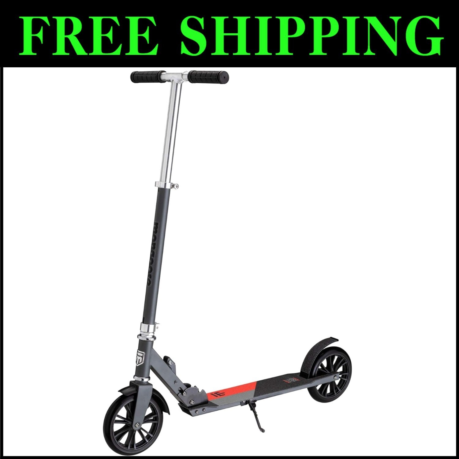 Adjustable Height Kick Scooter with 180mm Wheels - Quick-Release & Lightweight