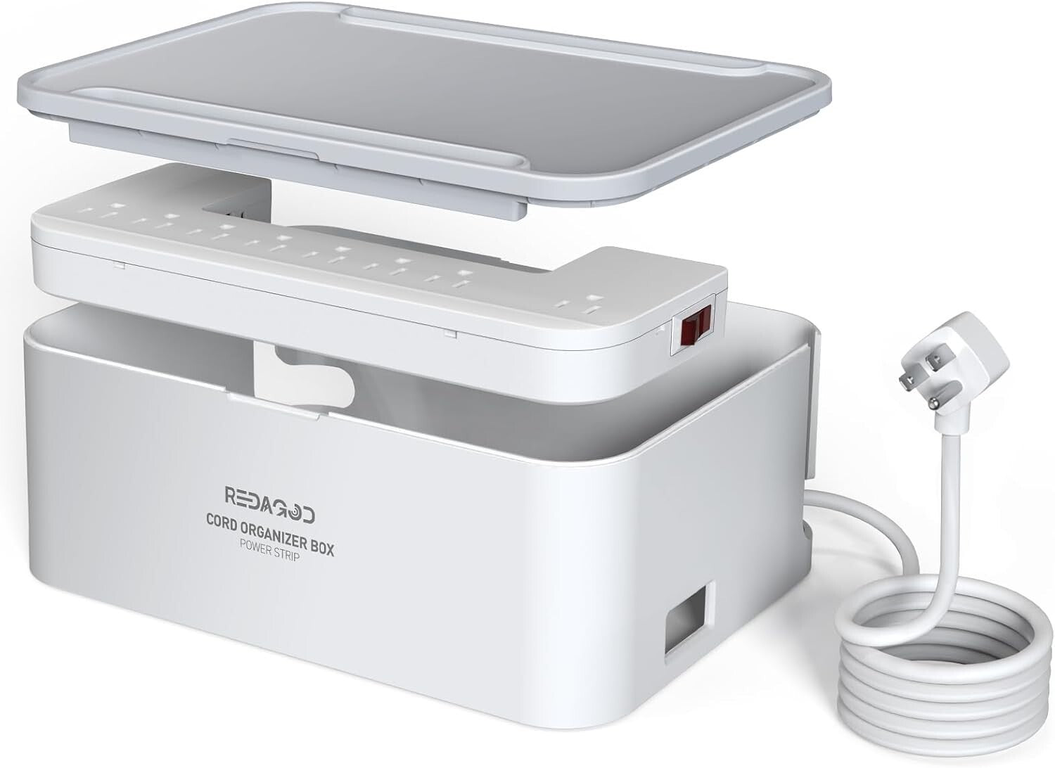 All-in-One Charging Station: 8 Outlets, 3 USB Ports and Cable Management Box