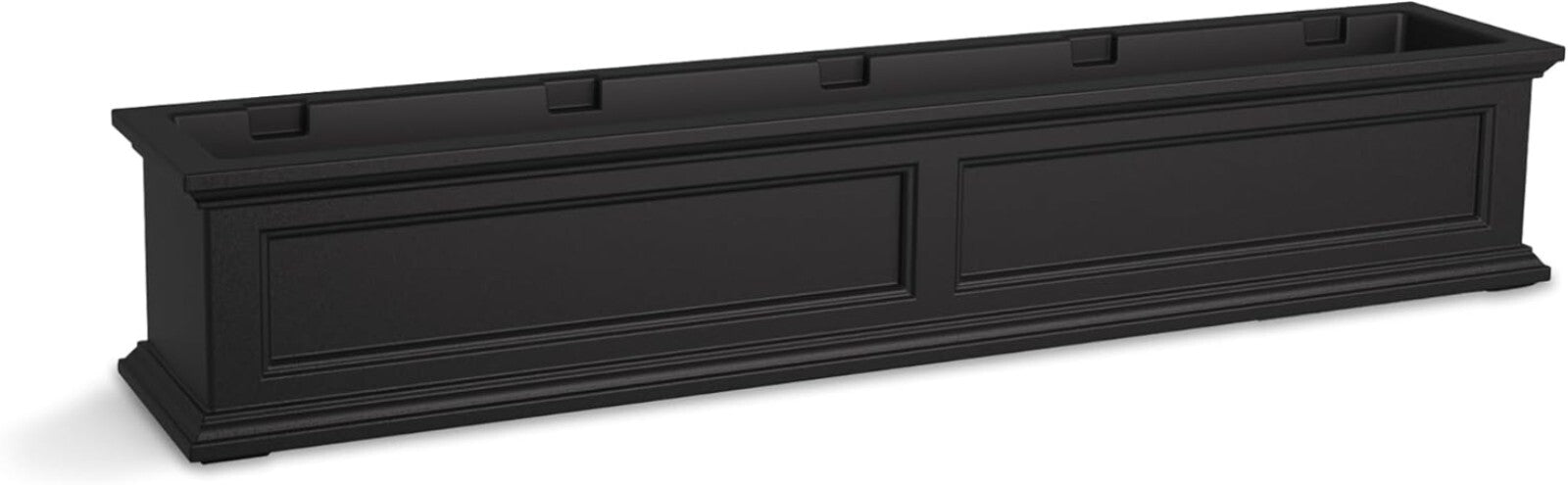 5-Foot Black Window Box with Overflow Drainage - Weatherproof Flower Planter