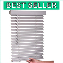 Load image into Gallery viewer, 2" Smooth Light Gray Faux Wood Blinds - Cordless Window Treatment for Any Room