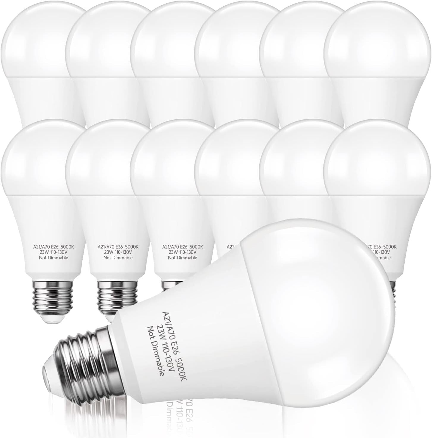 Energy-Saving A21 LED Bulb - 150-200W Equivalent, Instant Brightness at 5000K
