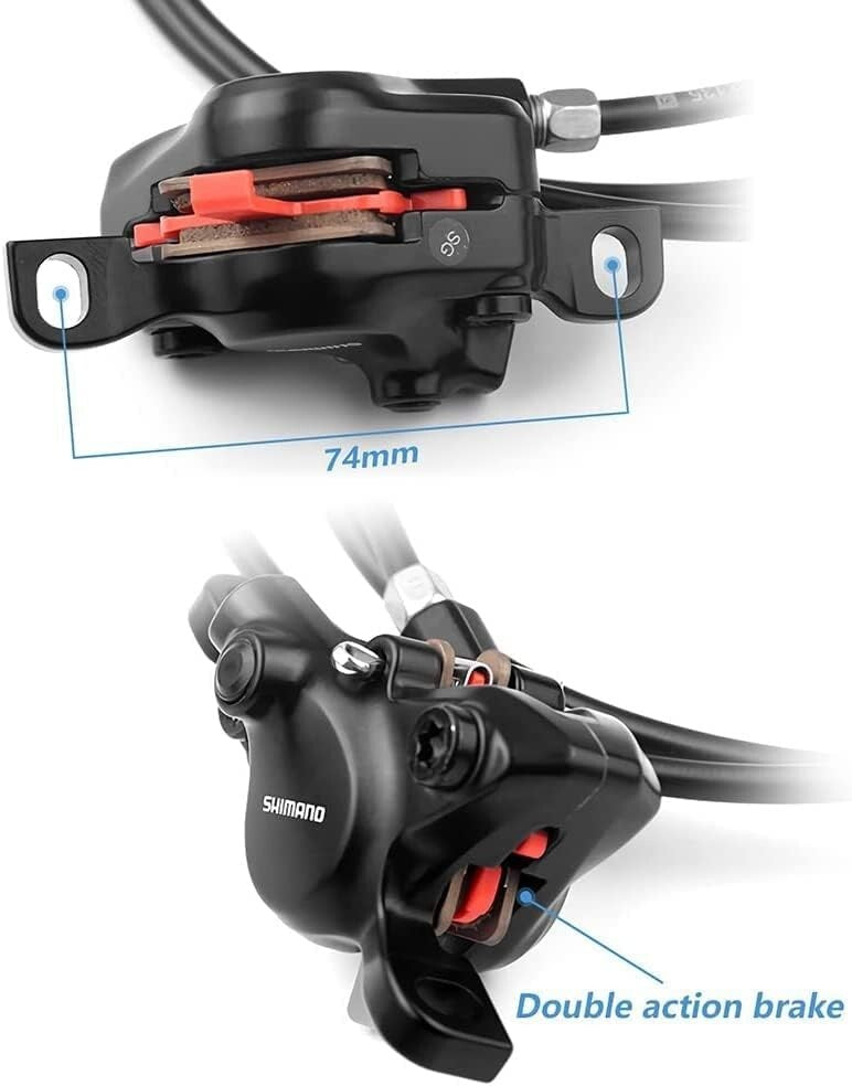 Complete Shimano MT200 Hydraulic Disc Brake Set with Resin Pads for Easy Upgrade