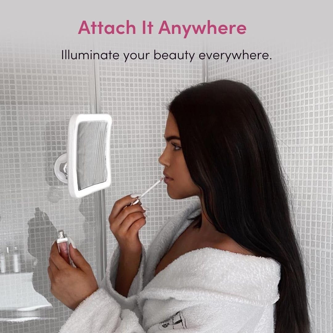 Cordless 10x Magnifying Mirror with 3 LED Settings - Ideal for Home or Travel