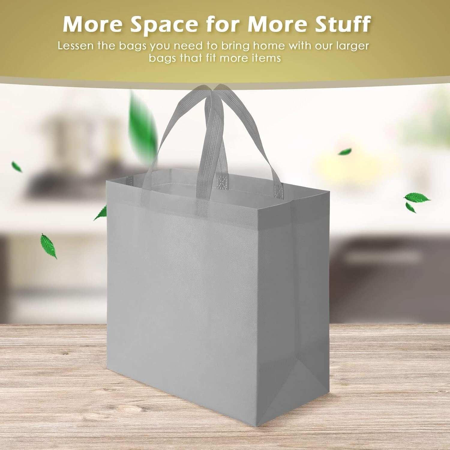 Foldable & Lightweight Non-Woven Tote Bags - 100 Pack for Gifts and Storage
