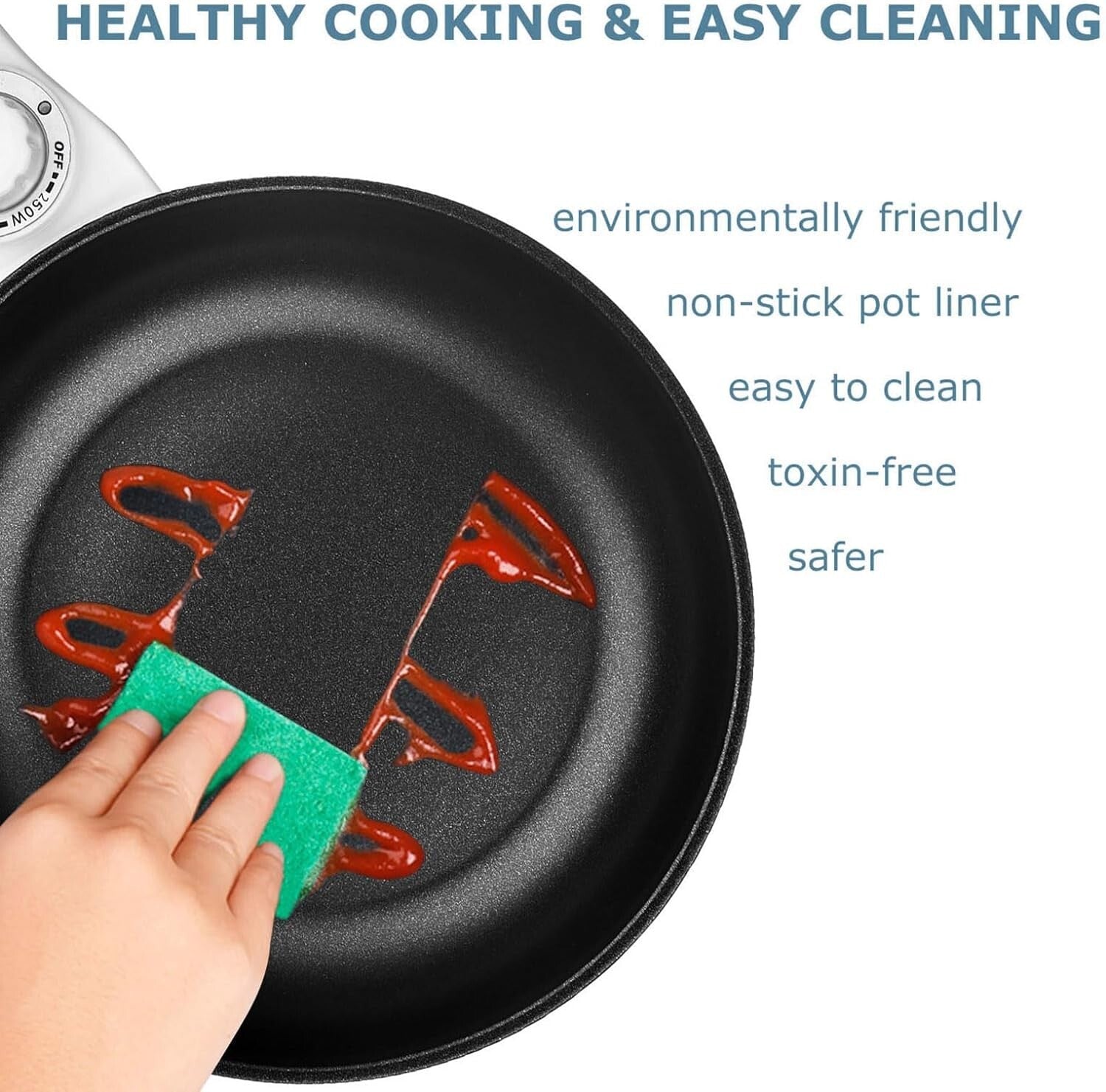 1.5L Portable Electric Hot Pot: Non-Stick Mini Sauté Pan with Power Control