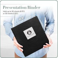 Load image into Gallery viewer, Camden Red Presentation Binder - 3 Ring with Clear Sleeves &amp; Hubbed Spine