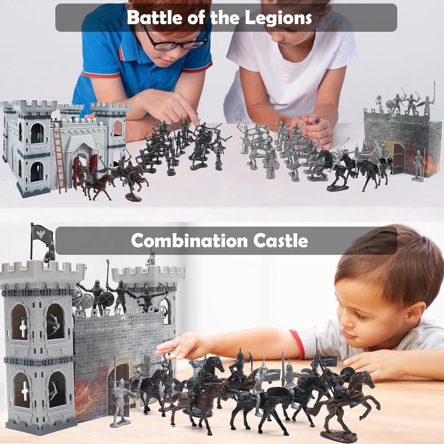 Sturdy Knight Castle Toy with 36 Figures and 8 Cavalries - Ultimate Battle Set