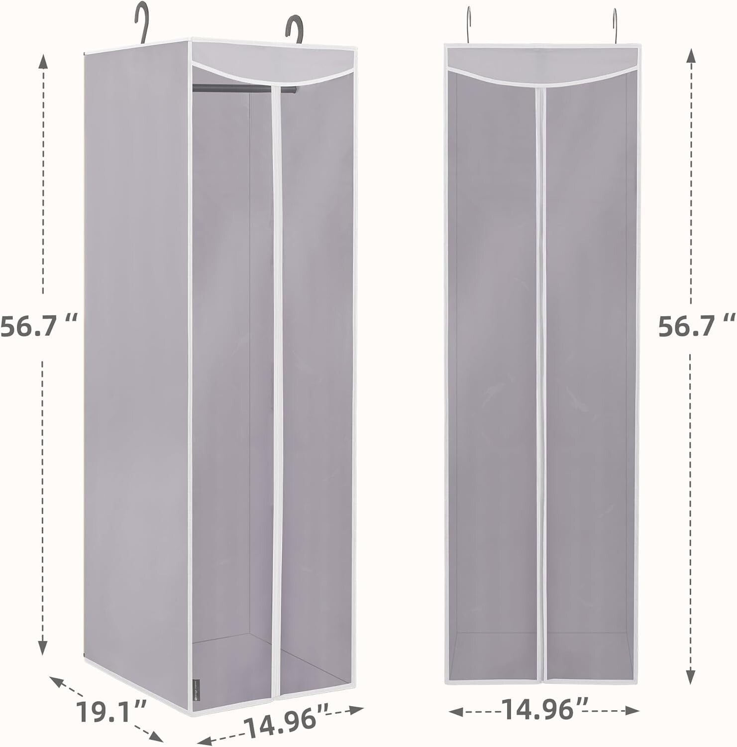 2-Pack Large Hanging Garment Bag with Zipper - Dust-Proof Clothes Protector