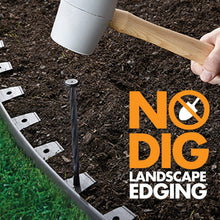 Load image into Gallery viewer, Flexible 1.5-Inch Tall Plastic Garden Border - 100 Ft Edging with Bonus Spikes
