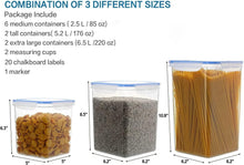 Load image into Gallery viewer, Large Tall Airtight Canisters Set – 10 Plastic Containers for Kitchen &amp; Pantry
