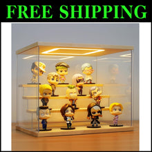 Load image into Gallery viewer, Dustproof 12.6 x 9.6 x 10.6 Acrylic Display Stand with 4 Tiers and Sliding Doors