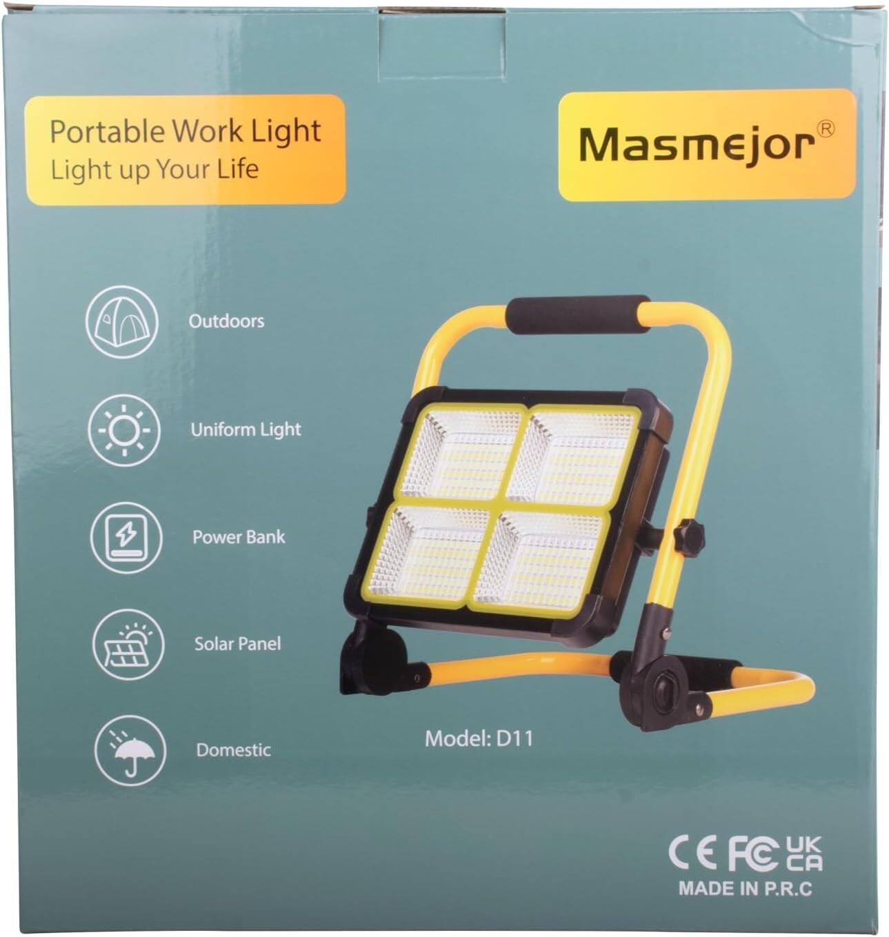 12000mAh Rechargeable Work Light with Adjustable Stand - 360° Portable Spotlight