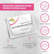Load image into Gallery viewer, Moisturizing Nail Polish Remover Wipes with Aloe Vera - Travel Size Convenience